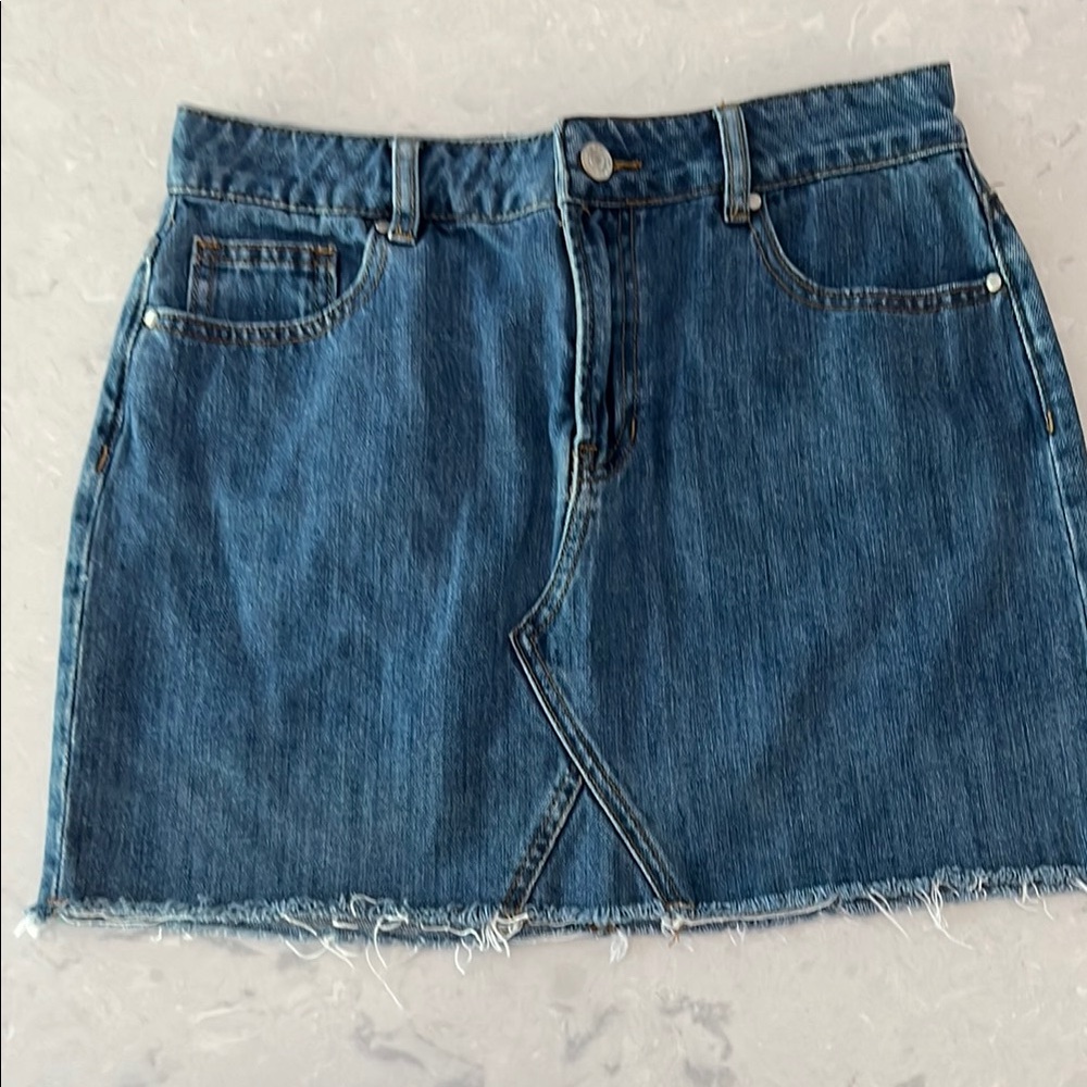 PacSun Blue Asymmetrical Mini Pencil Skirt